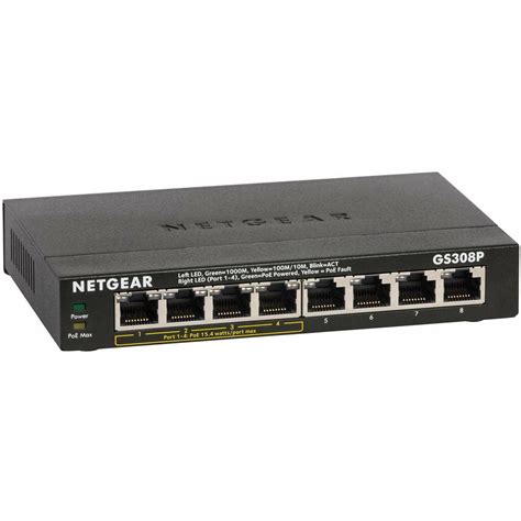 Netgear 8-Port Gigabit Ethernet PoE Network Switch, Hub, Internet ...