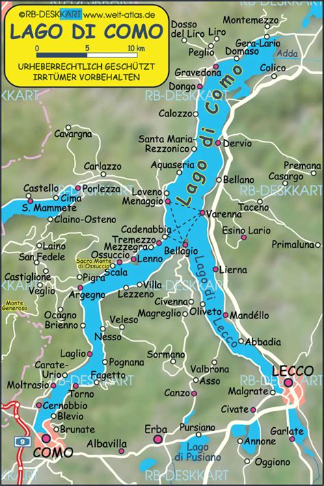 Map of Lake Como (Region in Italy) | Welt-Atlas.de