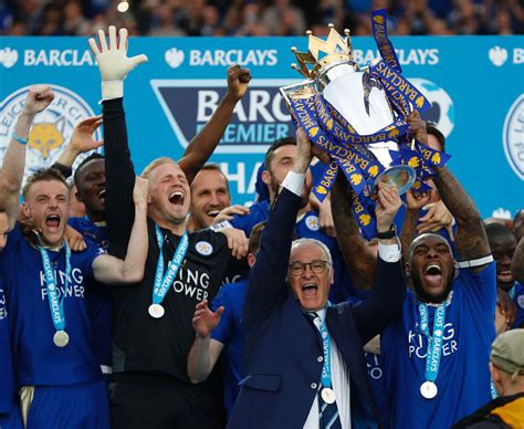 Champions Leicester lift Premier League trophy after Everton win ...