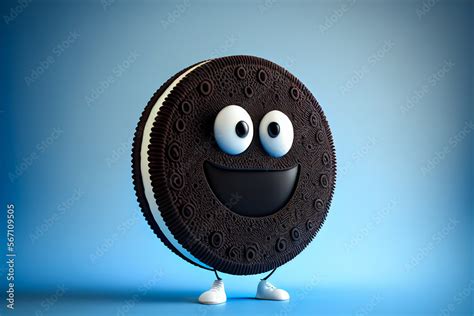 Cartoon character oreo cookie food, Funny cheering and smiling ...