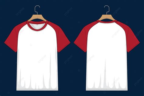 Mockup Kaos Raglan Lengan Pendek Tampak Depan Dan Belakang, Mockup Kaos, Kaos Raglan, Lengan ...