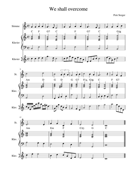 We shall overcome Sheet music for Piano, Vocals (Mixed Trio) | Musescore.com