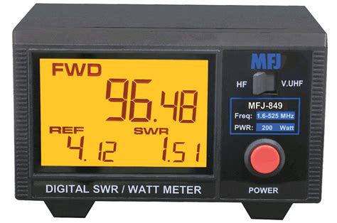 MFJ-849 Digital SWR/Wattmeter , HF/VHF/UHF, 1.5-525 MHz 200W