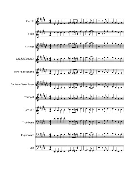 Nuestra Canción short Sheet music for Trombone, Euphonium, Tuba, Flute piccolo & more ...