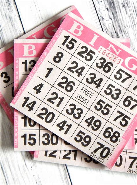 Pink Bingo Cards. Bingo Cards. Paper Bingo. Bingo. Junk | Etsy