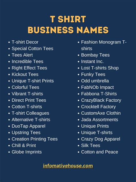 Create Your Own Unique T Shirt Business Name with These Tips and Ideas ...