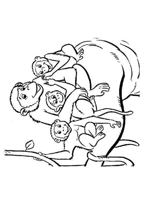 Free & Printable Monkey Family Coloring Picture, Assignment Sheets Pictures for Child ...