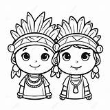 Headdress Coloring Indian Native American Pages Cowboy Tattoo Drawing  sketch template