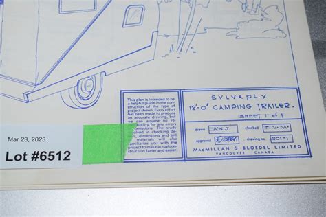 Vintage Camper Blueprints