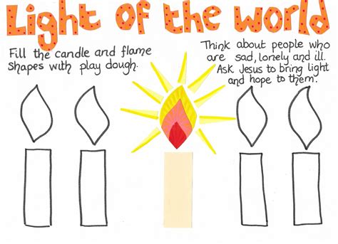 Flame: Creative Children's Ministry: Light of the World Play Dough Mat