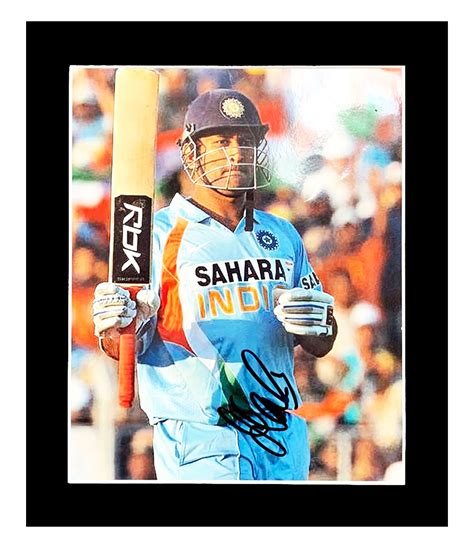 Signed MS Dhoni Photo Display - India Cricket Autograph | Firma Stella