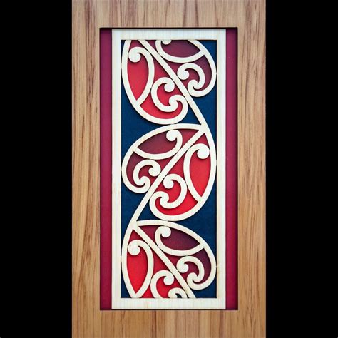 A New Zealand Maori style layered wooden Kowhawhai wall art panel ...