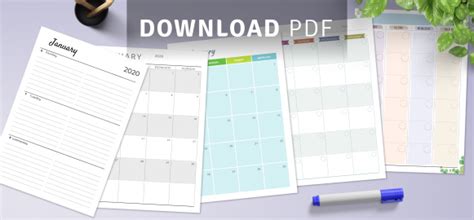 Planner printable A5 templates - Download PDF