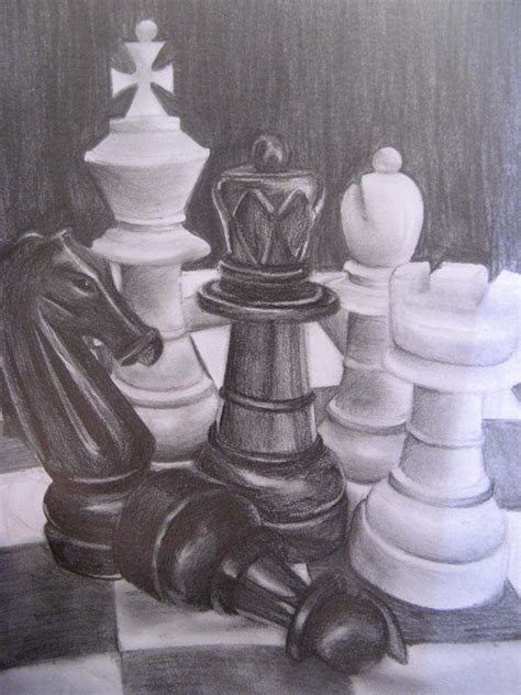 Drawing of chess pieces | Art | Drawing | Illustration | Art Drawings ...