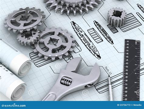 Mechanical Engineering Concept Stock Illustration - Illustration of ...