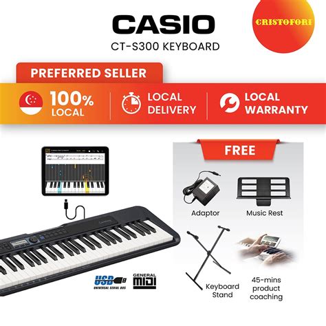 CASIO CT-S300 Keyboard [FREE: X-stand] Touch Responsive 61 keys with ...