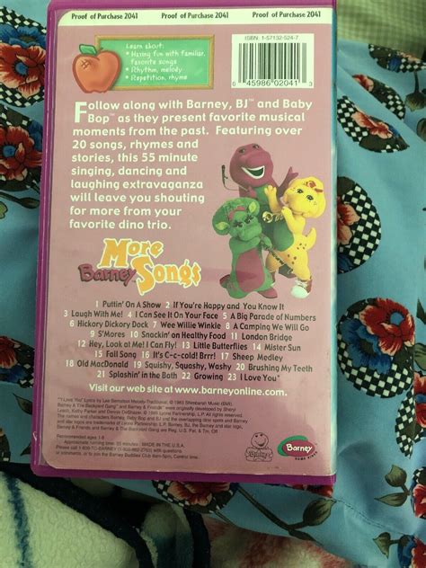 Barney: More Barney Songs (VHS, 1999) 45986020413 | eBay