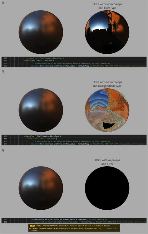 Custom shader with HDR cube map not working - Questions - three.js forum