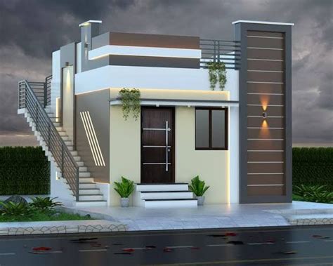 Ground floor elevation | Small house front design, House balcony design, House roof design