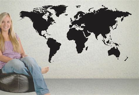 World Map Wall Decal Sticker World Country Atlas Vinyl Wall Art from ...