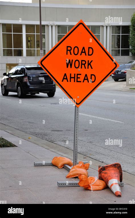 Road Work Ahead sign Stock Photo - Alamy