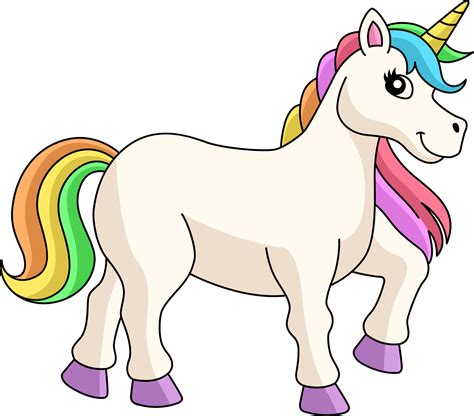 Unicorn Walking On Rainbow Cartoon Clipart 6823352 Vector Art at Vecteezy