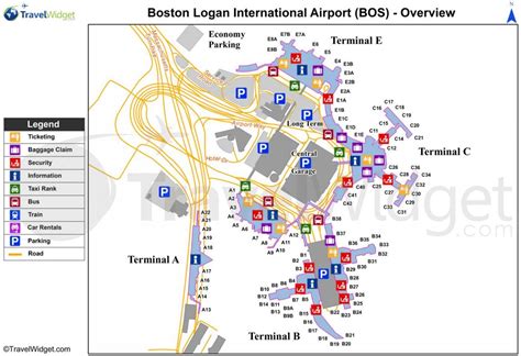 Logan international airport map - Map of Logan international airport ...