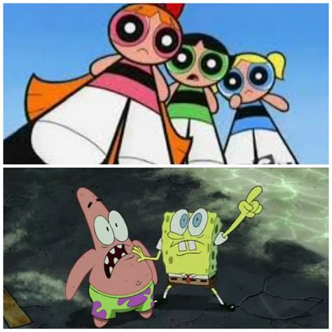 Spongebob and Patrick Reacts Giant Powerpuff Girls by goten127 on ...