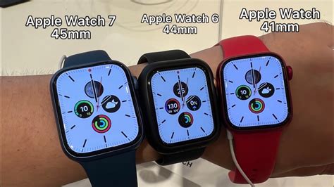 Apple Watch series 7 45mm vs 41mm vs Apple Watch series 6 44mm l Size ...