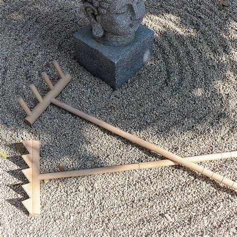 2PCS Full-size Outdoor Zen Garden Rake Japanese Sand Garden Rake Tool ...