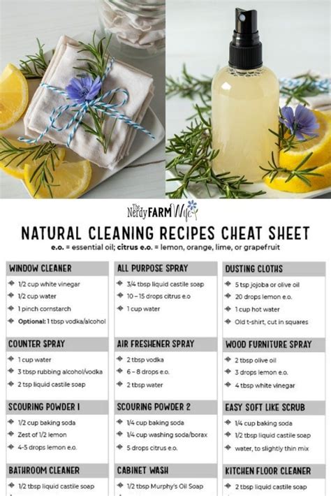 12 Natural Cleaning Recipes + Printable "Cheat Sheet"