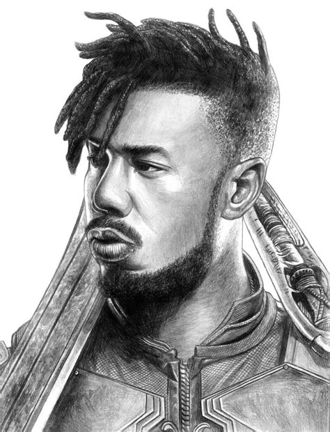 Killmonger (Black Panther) Line Art by SoulStryder210 | Desenho de ...