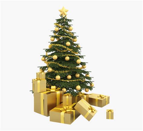 Gold Christmas Tree Png , Free Transparent Clipart - ClipartKey