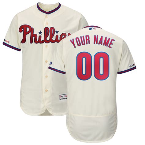 Men's Philadelphia Phillies Majestic Cream Alternate 2019 Authentic Collection Flex Base Custom ...