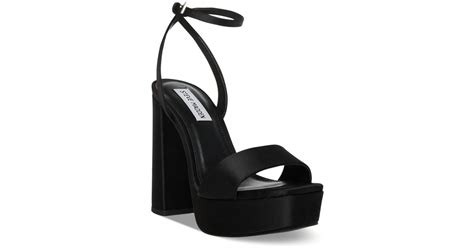 Steve Madden Synthetic Lessa High Heel Platform Sandals in Black | Lyst