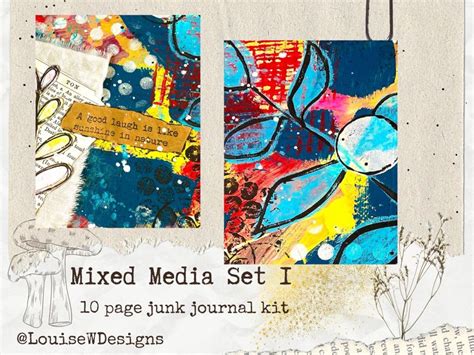 Mixed Media Set 1 - 10 junk Journal/mixed media papers and tags ...