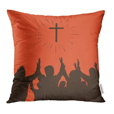 BSDHOME Church Group Worship Raised Hands Cross Silhouettes Praise ...