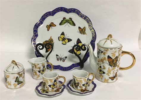 Sold Price: Porcelain Butterfly Child Size Tea Set - November 4, 0120 ...