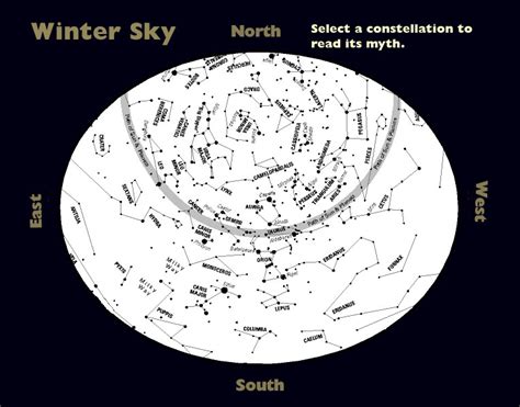 Winter star charts: find the winter constellations and read their myths