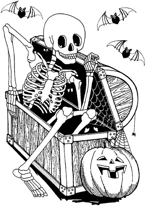 Halloween Skeleton Coloring Page - subeloa11