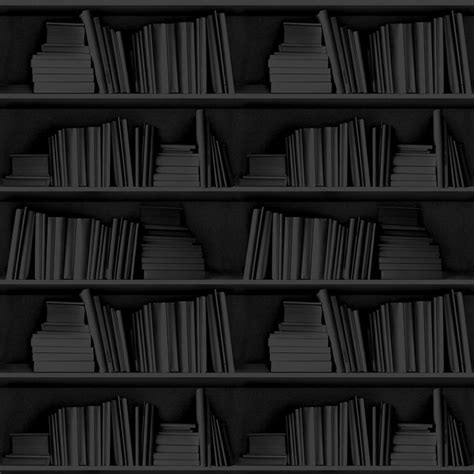 Black Bookshelf Wallpaper for Sale at Bouf | Black bookshelf, Black ...