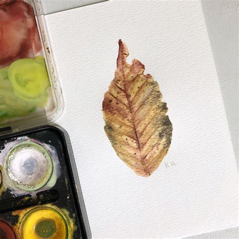 Leaf watercolor painting of a leaf that I found on the ground ...