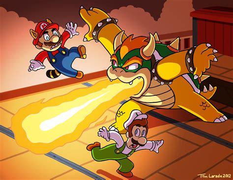 Mario and Luigi VS Bowser by captainsponge on DeviantArt