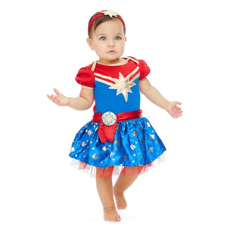 Marvel - Marvel Captain Marvel Baby Girls Costume Short Sleeve Dress ...