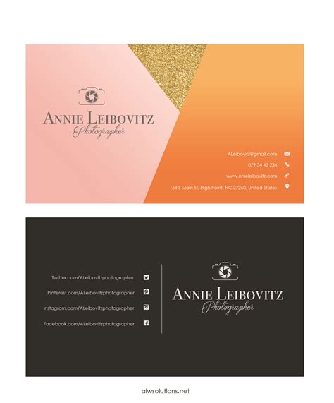 Premade Business Card Template, Name Card Template, Photography name card, model name card ...