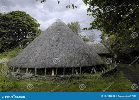 Iron Age Roundhouse Reconstruction. Editorial Stock Image - Image of timber, iron: 164942884