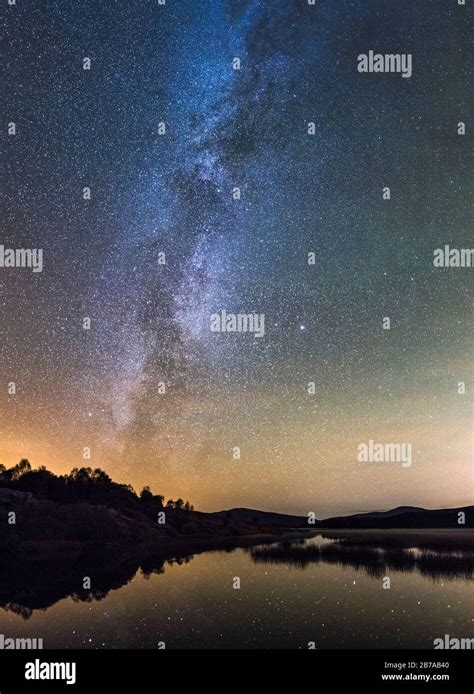 Milky Way and stars over Loch Stroan, Galloway Dark Sky Park, Galloway ...