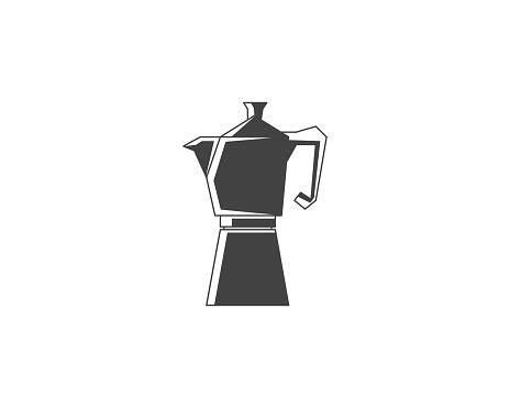 Icône De Ligne Cafetière Geyser Logo Cafetière Logo Vectoriel Cafetière ...