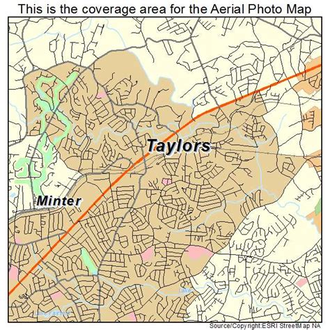 Aerial Photography Map of Taylors, SC South Carolina