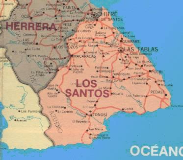 Los Santos: Mapa Político de la Provincia